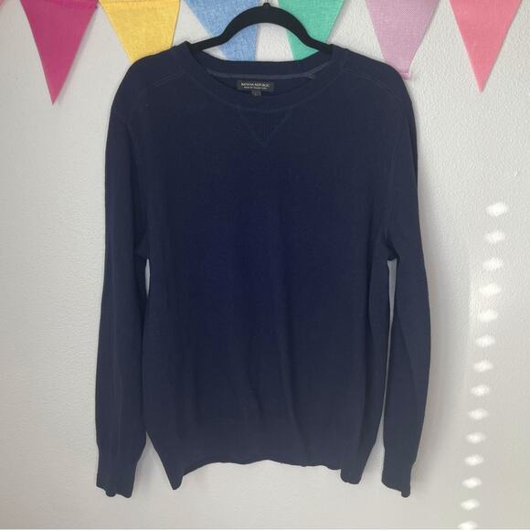 Banana Republic Men’s Wool Blend Navy Blue Pullover Sweater | L - Picture 1 of 5